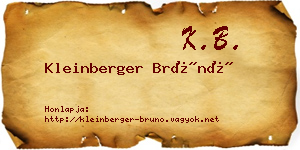Kleinberger Brúnó névjegykártya